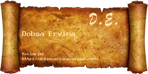 Dobsa Ervina névjegykártya